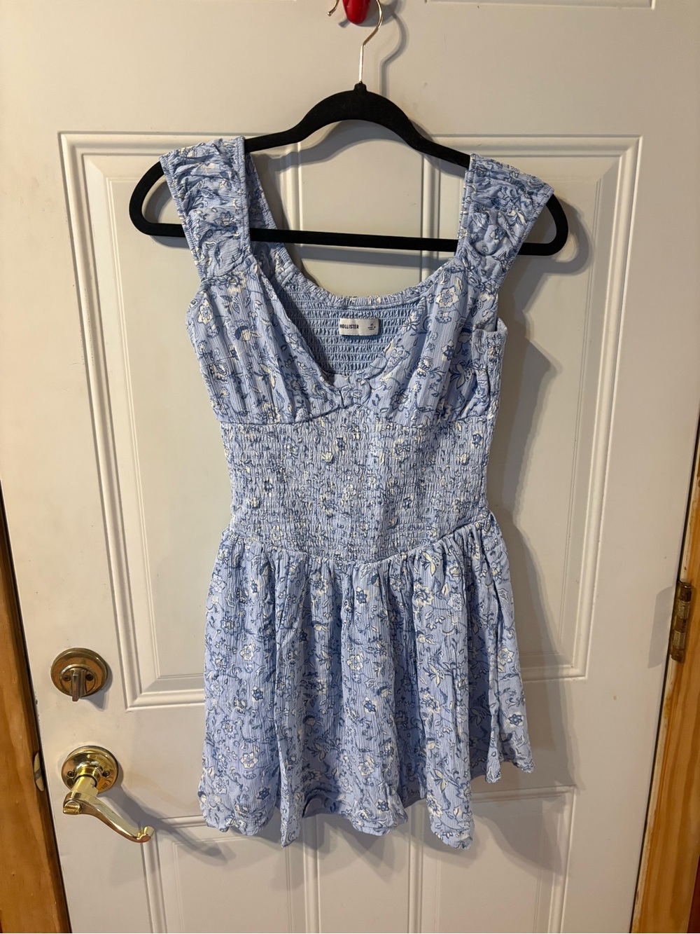 Hollister Blue Floral Smocked Mini Dress Size Medium